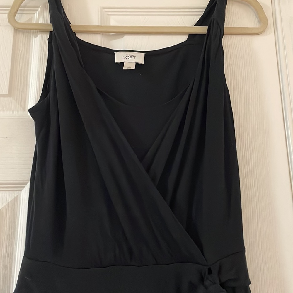 LOFT Black Wrap Dress - Size 2 - Picture 3 of 4
